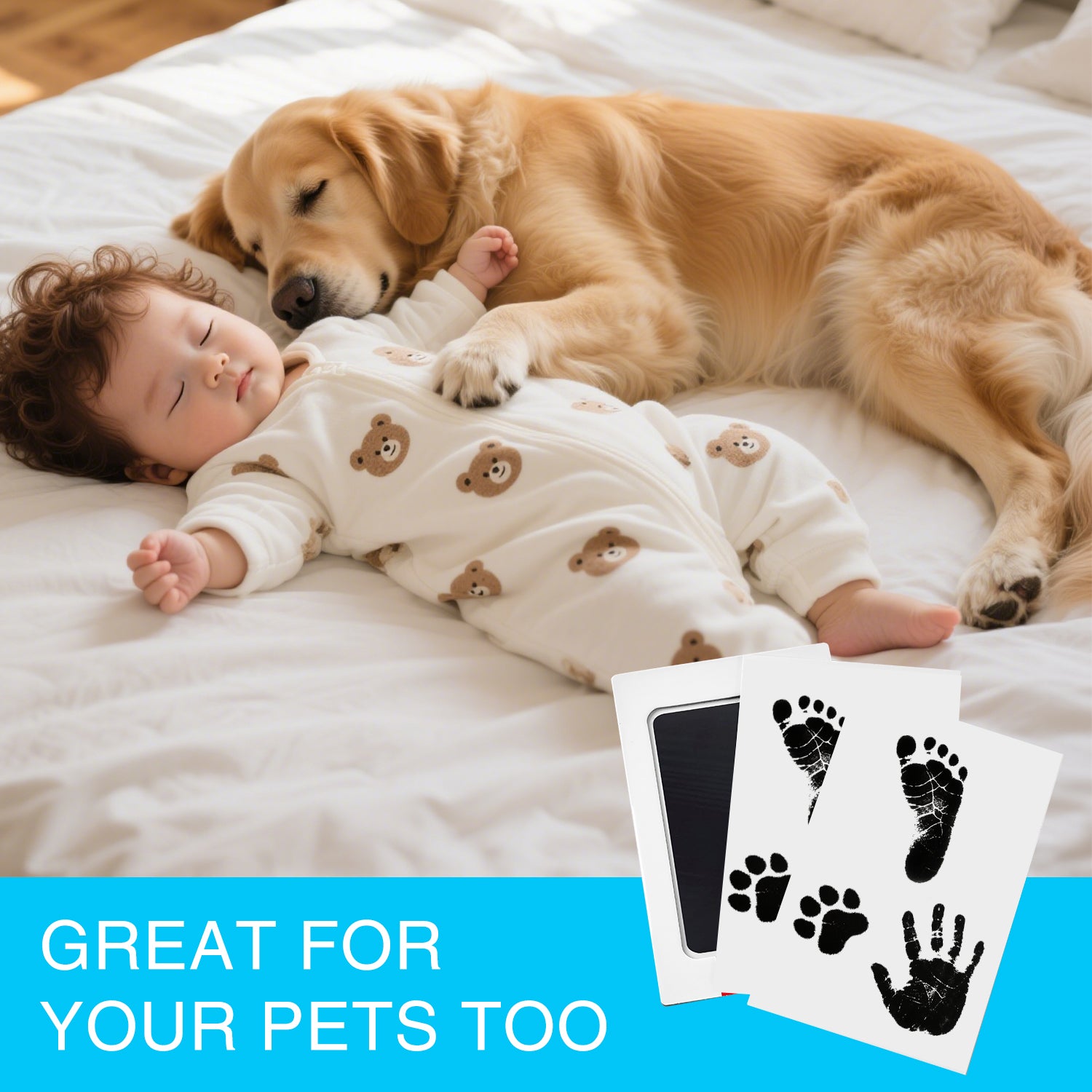 YIMORNY 8-Pack Imprint Cards & 4 Hand and Footprint Kit Baby Footprint Kit- Ink Pad for Baby Hand and Footprints-Pet Paw Print Kit Baby Foot Printing Kit Footprint Kit Baby Handprint Kit Inkless Print Kit Clean Touch Ink Pad