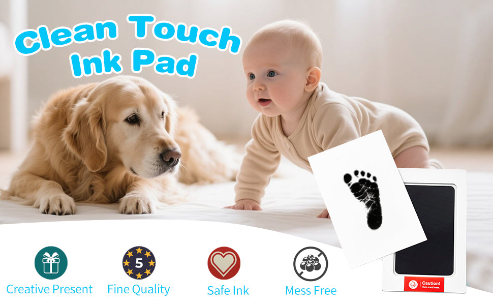 YIMORNY 8-Pack Imprint Cards & 4 Hand and Footprint Kit Baby Footprint Kit- Ink Pad for Baby Hand and Footprints-Pet Paw Print Kit Baby Foot Printing Kit Footprint Kit Baby Handprint Kit Inkless Print Kit Clean Touch Ink Pad
